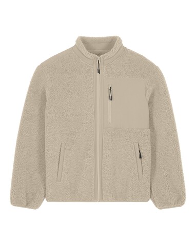 Brooker - Die Relaxed Unisex-Sherpajacke - Desert Dust - XXS bedrucken, Art.-Nr. STJU248C0282S