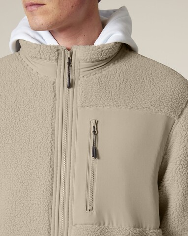 Brooker - Die Relaxed Unisex-Sherpajacke - Desert Dust - XL bedrucken, Art.-Nr. STJU248C0281X