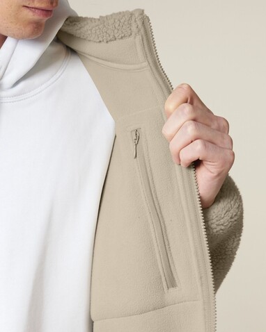 Brooker - Die Relaxed Unisex-Sherpajacke - Desert Dust - XXS bedrucken, Art.-Nr. STJU248C0282S