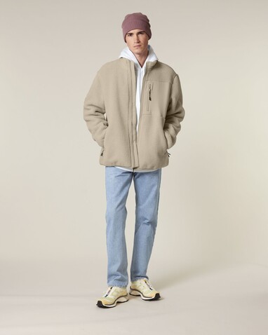 Brooker - Die Relaxed Unisex-Sherpajacke - Desert Dust - L bedrucken, Art.-Nr. STJU248C0281L