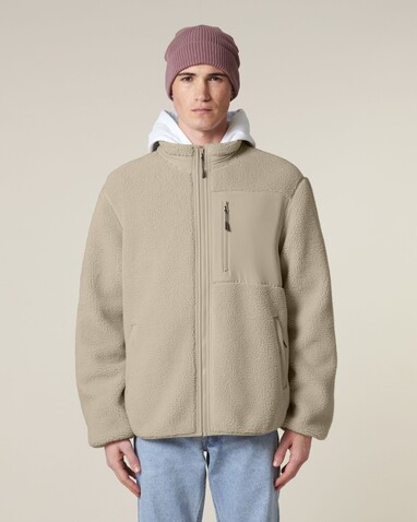 Brooker - Die Relaxed Unisex-Sherpajacke - Desert Dust - L bedrucken, Art.-Nr. STJU248C0281L