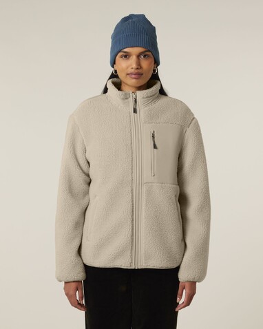 Brooker - Die Relaxed Unisex-Sherpajacke - Desert Dust - L bedrucken, Art.-Nr. STJU248C0281L