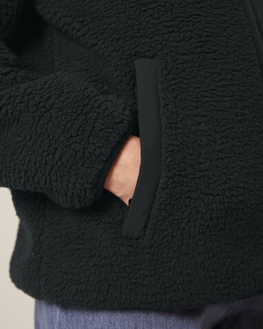 Brooker - Die Relaxed Unisex-Sherpajacke - Black - L bedrucken, Art.-Nr. STJU248C0021L