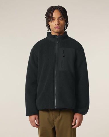 Brooker - Die Relaxed Unisex-Sherpajacke - Black - XL bedrucken, Art.-Nr. STJU248C0021X