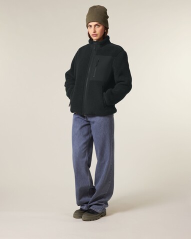 Brooker - Die Relaxed Unisex-Sherpajacke - Black - XXL bedrucken, Art.-Nr. STJU248C0022X