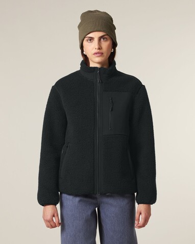 Brooker - Die Relaxed Unisex-Sherpajacke - Black - XS bedrucken, Art.-Nr. STJU248C002XS