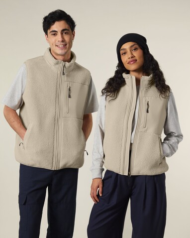 Liner - Unisex-ärmellose Sherpa-Jacke - Desert Dust - 3XL bedrucken, Art.-Nr. STJU249C0283X
