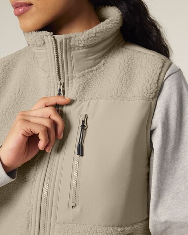 Liner - Unisex-ärmellose Sherpa-Jacke - Desert Dust - 3XL bedrucken, Art.-Nr. STJU249C0283X
