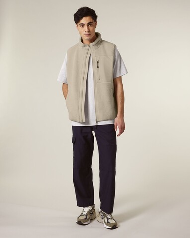 Liner - Unisex-ärmellose Sherpa-Jacke - Desert Dust - 3XL bedrucken, Art.-Nr. STJU249C0283X