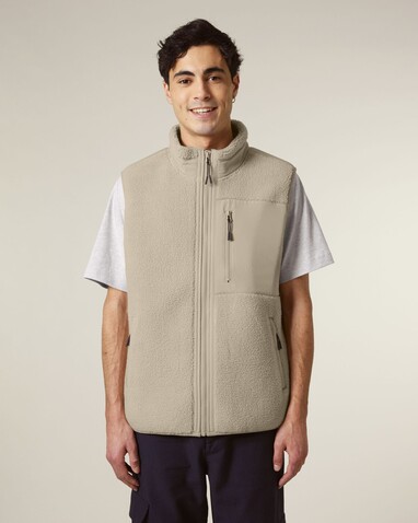Liner - Unisex-ärmellose Sherpa-Jacke - Desert Dust - 3XL bedrucken, Art.-Nr. STJU249C0283X