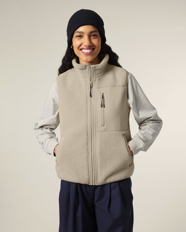 Liner - Unisex-ärmellose Sherpa-Jacke - Desert Dust - 3XL bedrucken, Art.-Nr. STJU249C0283X