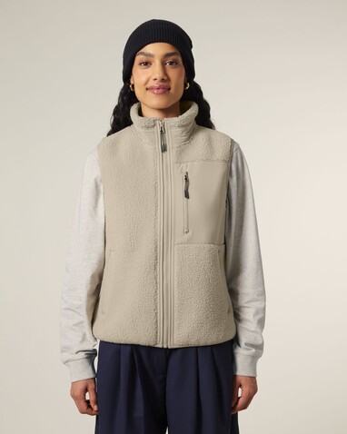 Liner - Unisex-ärmellose Sherpa-Jacke - Desert Dust - 3XL bedrucken, Art.-Nr. STJU249C0283X