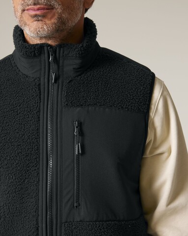 Liner - Die Unisex-Sherpaweste - Black - L bedrucken, Art.-Nr. STJU249C0021L