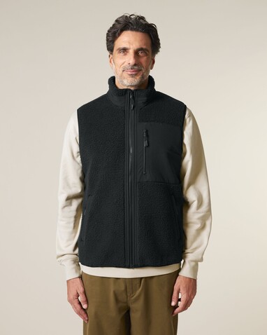 Liner - Die Unisex-Sherpaweste - Black - S bedrucken, Art.-Nr. STJU249C0021S
