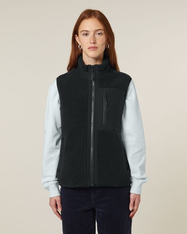 Liner - Die Unisex-Sherpaweste - Black - S bedrucken, Art.-Nr. STJU249C0021S