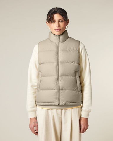Puffer Gilet - Die Unisex-Steppweste - Desert Dust - S bedrucken, Art.-Nr. STJU250C0281S