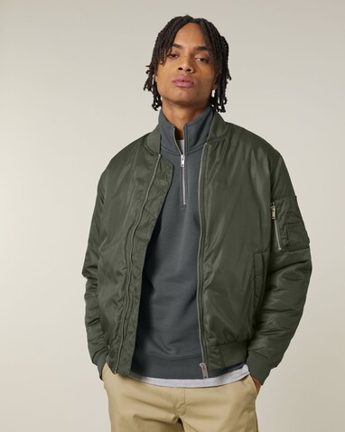 Bomber 2.0 - Die Unisex-Bomberjacke - Khaki - L bedrucken, Art.-Nr. STJU251C2231L