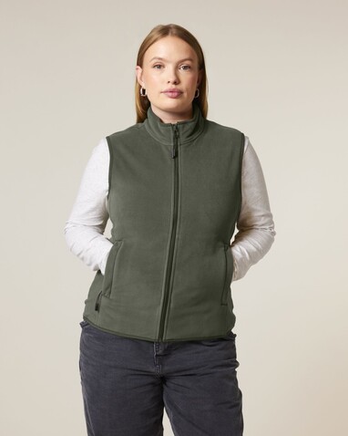 Stella Quester - Die Damen-Fleeceweste - Khaki - L bedrucken, Art.-Nr. STJW241C2231L Stella Quester - Die Damen-Fleeceweste - Khaki - L bedrucken, Art.-Nr. STJW241C2231L