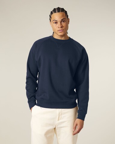 Knoxer - Das Relaxed Raglan-Rundhals-Unisex-Sweatshirt - French Navy - XS bedrucken, Art.-Nr. STSU201C727XS