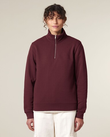 Trucker 2.0 - Unisex-Quarter-Zip-Sweatshirt - Burgundy - 5XL bedrucken, Art.-Nr. STSU204C2445X