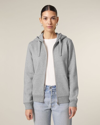 Mixer - Der Unisex-Zip-Hoodie - Heather Grey - 5XL bedrucken, Art.-Nr. STSU205C2505X
