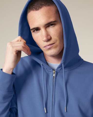 Connector 2.0 - Der Unisex-Zip-Hoodie aus French Terry - Bright Blue - XS bedrucken, Art.-Nr. STSU207C053XS