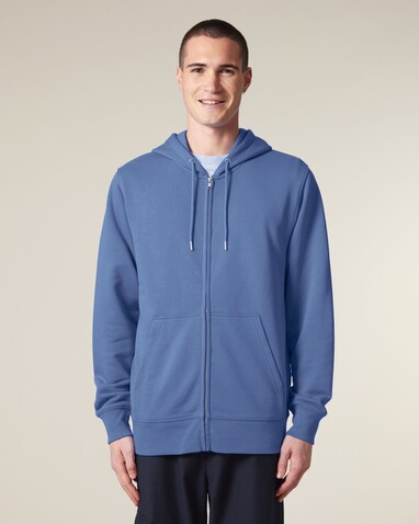 Connector 2.0 - Der Unisex-Zip-Hoodie aus French Terry - Bright Blue - S bedrucken, Art.-Nr. STSU207C0531S