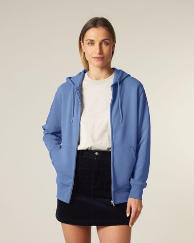 Connector 2.0 - Der Unisex-Zip-Hoodie aus French Terry - Bright Blue - S bedrucken, Art.-Nr. STSU207C0531S