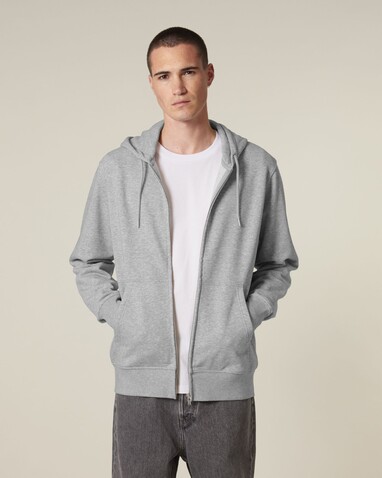 Connector 2.0 - Der Unisex-Zip-Hoodie aus French Terry - Heather Grey - XL bedrucken, Art.-Nr. STSU207C2501X Connector 2.0 - Der Unisex-Zip-Hoodie aus French Terry - Heather Grey - XL bedrucken, Art.-Nr. STSU207C2501X