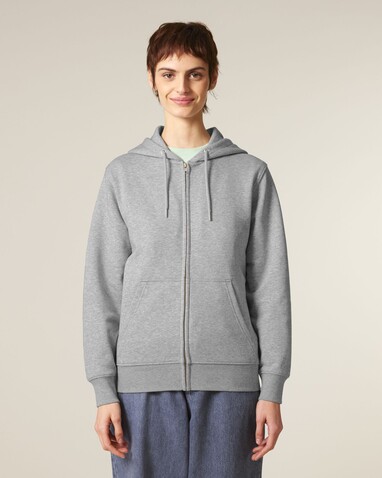 Connector 2.0 - Der Unisex-Zip-Hoodie aus French Terry - Heather Grey - S bedrucken, Art.-Nr. STSU207C2501S