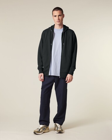 Connector 2.0 - Der Unisex-Zip-Hoodie aus French Terry - Black - M bedrucken, Art.-Nr. STSU207C0021M