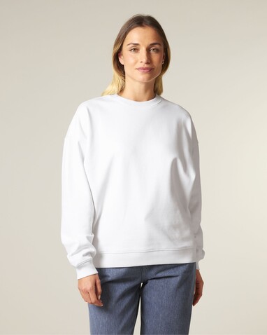Radder 2.0 - Das Oversized Rundhals-Unisex-Sweatshirt - White - S bedrucken, Art.-Nr. STSU208C0011S