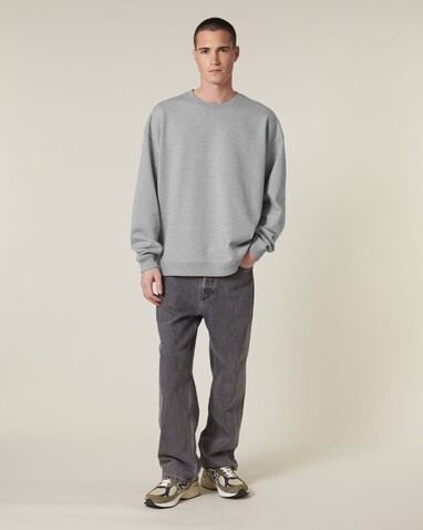 Radder 2.0 - Das Oversized Rundhals-Unisex-Sweatshirt - Heather Grey - XL bedrucken, Art.-Nr. STSU208C2501X