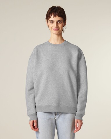 Radder 2.0 - Das Oversized Rundhals-Unisex-Sweatshirt - Heather Grey - XXL bedrucken, Art.-Nr. STSU208C2502X