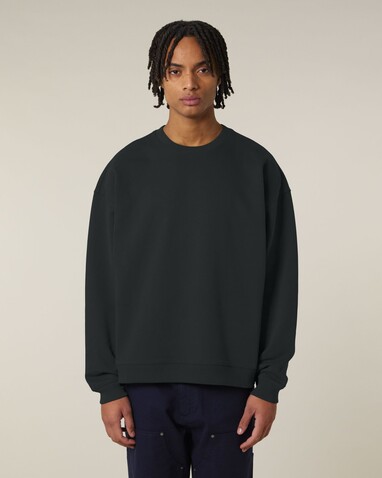 Radder 2.0 - Das Oversized Rundhals-Unisex-Sweatshirt - Black - L bedrucken, Art.-Nr. STSU208C0021L