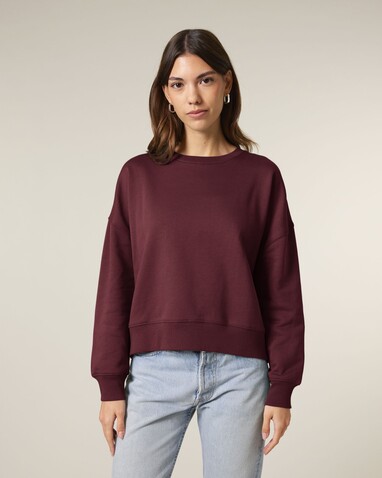 Stella Alma - Das Iconic Damen-Rundhals-Sweatshirt - Burgundy - XXL bedrucken, Art.-Nr. STSW212C2442X