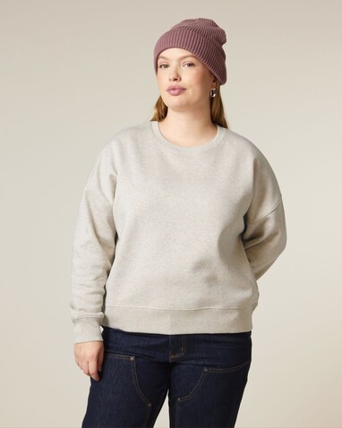 Stella Alma - Das Iconic Damen-Rundhals-Sweatshirt - Heather Haze - XXL bedrucken, Art.-Nr. STSW212C7312X