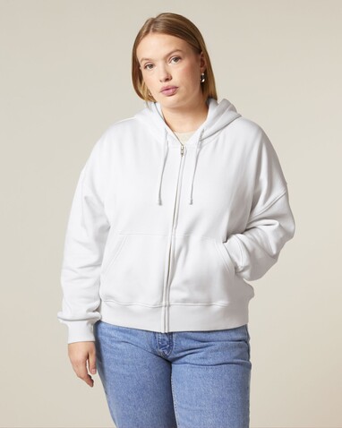 Stella Ida - Der Iconic Damen-Zip-Hoodie - White - M bedrucken, Art.-Nr. STSW214C0011M