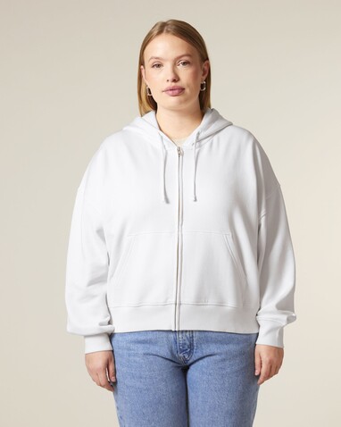 Stella Ida - Der Iconic Damen-Zip-Hoodie - White - S bedrucken, Art.-Nr. STSW214C0011S