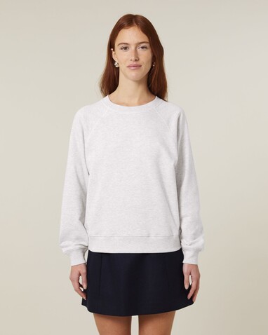 Stella Clara - Das Damen-Raglan-Rundhals-Sweatshirt - Cool Heather Grey - M bedrucken, Art.-Nr. STSW217C1461M