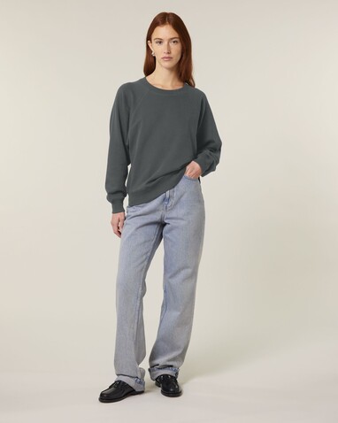 Stella Clara - Das Damen-Raglan-Rundhals-Sweatshirt - Anthracite - L bedrucken, Art.-Nr. STSW217C2531L