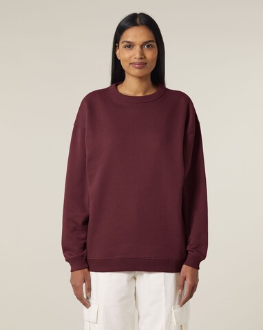 Stella Paloma - Das Oversized Damen-Rundhals-Sweatshirt - Burgundy - S bedrucken, Art.-Nr. STSW218C2441S