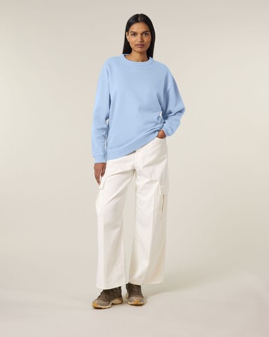 Stella Paloma - Das Oversized Damen-Rundhals-Sweatshirt - Blue Soul - L bedrucken, Art.-Nr. STSW218C1491L