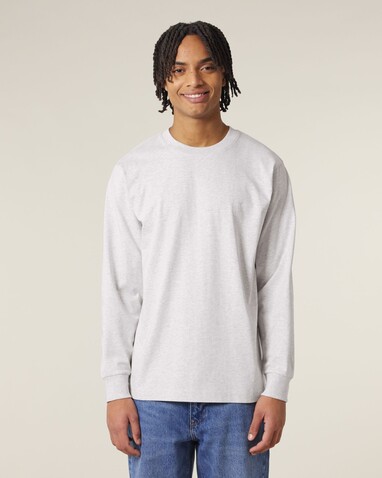 Freestyler Long Sleeve - Das schwere Langarm-Unisex-T-Shirt - Cool Heather Grey - M bedrucken, Art.-Nr. STTU200C1461M