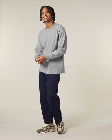Freestyler Long Sleeve - Das schwere Langarm-Unisex-T-Shirt - Heather Grey - L bedrucken, Art.-Nr. STTU200C2501L