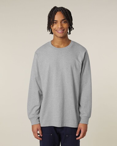 Freestyler Long Sleeve - Das schwere Langarm-Unisex-T-Shirt - Heather Grey - L bedrucken, Art.-Nr. STTU200C2501L