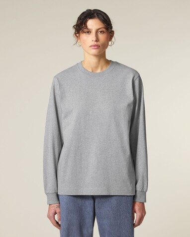 Freestyler Long Sleeve - Das schwere Langarm-Unisex-T-Shirt - Heather Grey - L bedrucken, Art.-Nr. STTU200C2501L