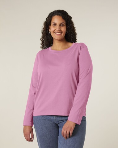 Stella Muser Long Sleeve - Das Iconic Langarm-Damen-T-Shirt - Bubble Pink - XS bedrucken, Art.-Nr. STTW219C129XS
