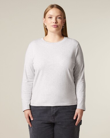 Stella Muser Long Sleeve - Das Iconic Langarm-Damen-T-Shirt - Cool Heather Grey - XXL bedrucken, Art.-Nr. STTW219C1462X