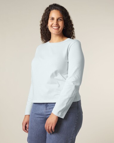 Stella Muser Long Sleeve - Das Iconic Langarm-Damen-T-Shirt - Blue Ice - S bedrucken, Art.-Nr. STTW219C7281S